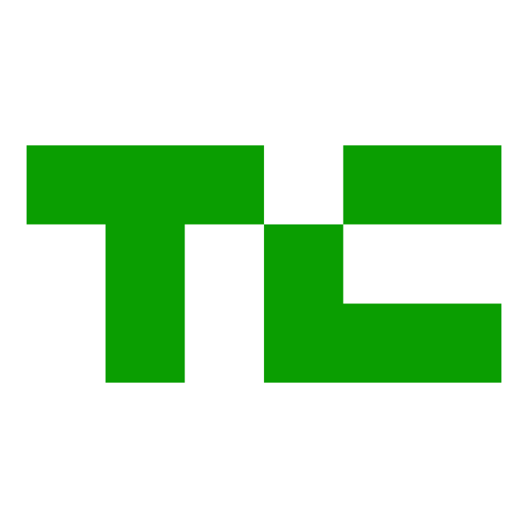 Logótipo da TechCrunch, um dos meios de comunicação onde os nossos clientes de relações públicas foram publicados.