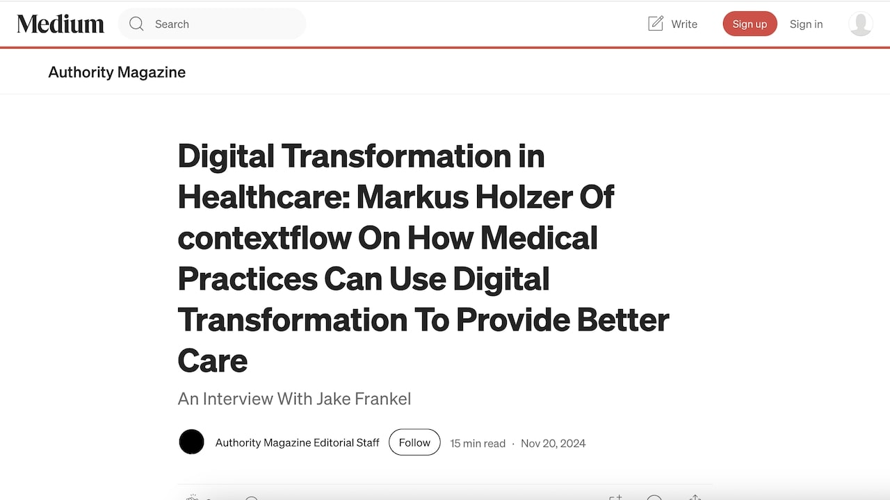 Press coverage in Medium Magazine secured for the global company contextflow