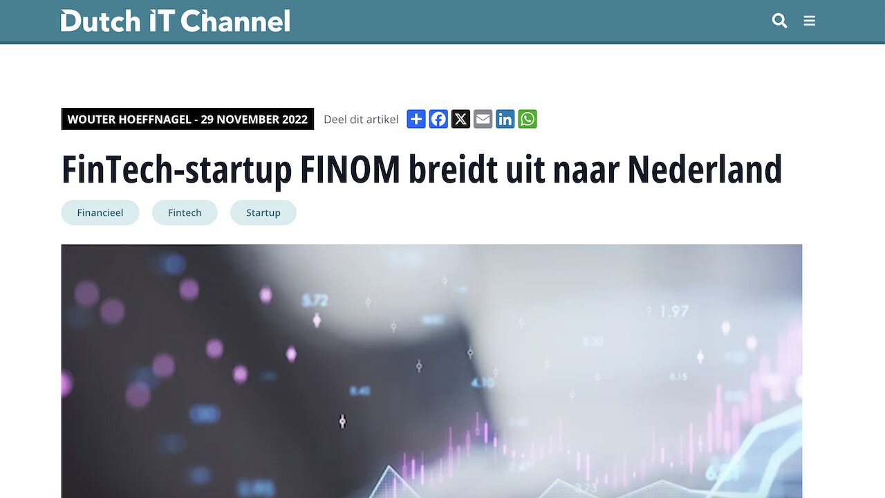 Press coverage at Dutch IT Channel Magazine secured for the global company Finom